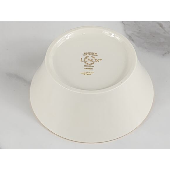 Lenox Holiday Round Joy Dish Serving Bowl 4 1/2" Gold Trim 20s New w/ Box Vtg - Picture 6 of 12